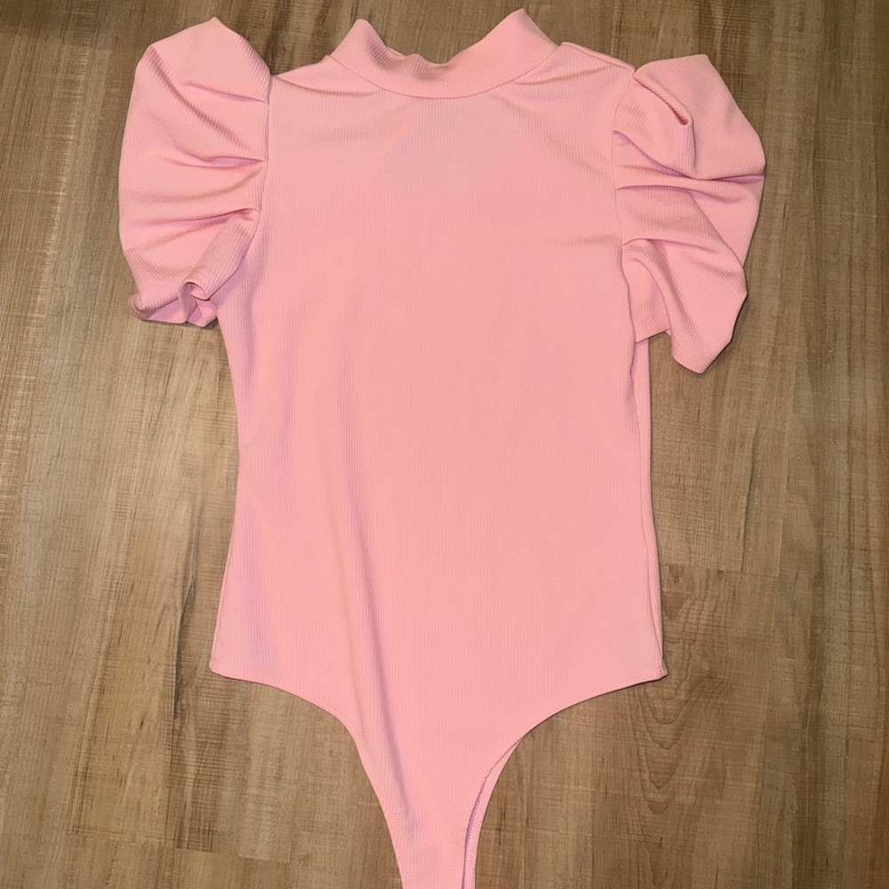 Pink Puff Sleeve Kids One Piece